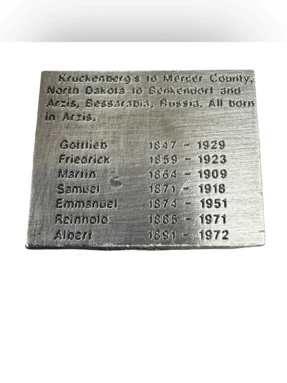 VINTAGE 1988 KRUCKENBERG 100 YEARS IN AMERICA LIMITED EDITION PEWTER BELT BUCKLE